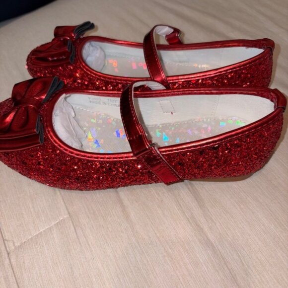 Girls Glitter Dress Shoes Princess For Flower Girls Flats Party Wedding Size 1 - Picture 9 of 12